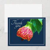 Carte Postale Érable en Fleurs Fond Bleu Merci (Devant / Derrière)
