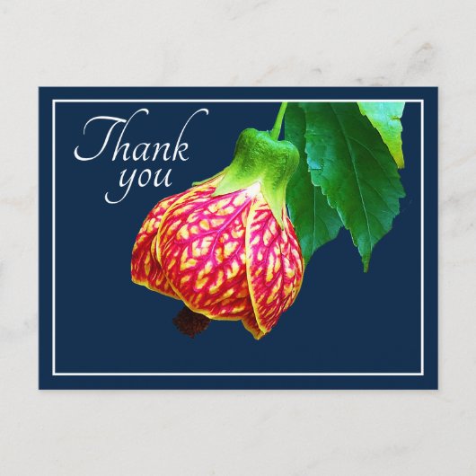 Carte Postale Érable en Fleurs Fond Bleu Merci (Devant)