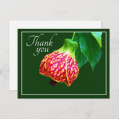 Carte Postale Érable en Fleurs Fond Vert Merci (Devant / Derrière)