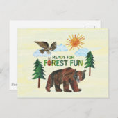 Carte Postale Eric Carle | Prêt pour le plaisir en forêt (Devant / Derrière)