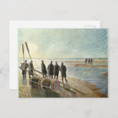 Carte Postale Eric Ravilien - Travail dangereux à basse marée (Devant / Derrière)