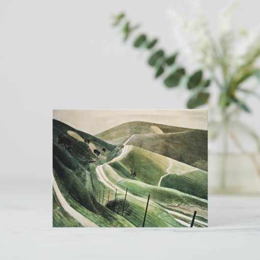 Carte Postale Eric Ravilious - Chalk Paths, célèbre oeuvre d'art (Debout devant)