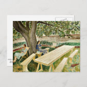 Carte Postale Eric Ravilious - Deux femmes dans un jardin, art (Devant / Derrière)