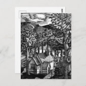 Carte Postale Eric Ravilious - Église sous une colline (Devant / Derrière)