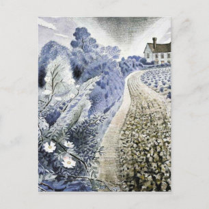 Carte Postale Eric Ravilious - Ferme et champ