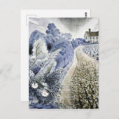 Carte Postale Eric Ravilious - Ferme et champ (Devant / Derrière)