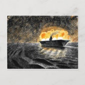 Carte Postale Eric Ravilit, HMS Ark Royal en action (Devant)