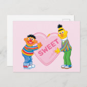 Carte Postale Ernie & Bert Grand Cœur de la Saint-Valentin (Devant / Derrière)