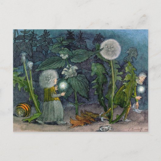 Carte Postale Ernst Kreidolf Voleurs Flower Fairies (Devant)