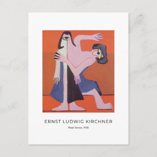 Carte Postale Ernst L. Kirchner - Danse Masque - Beaux-Arts colo (Devant)