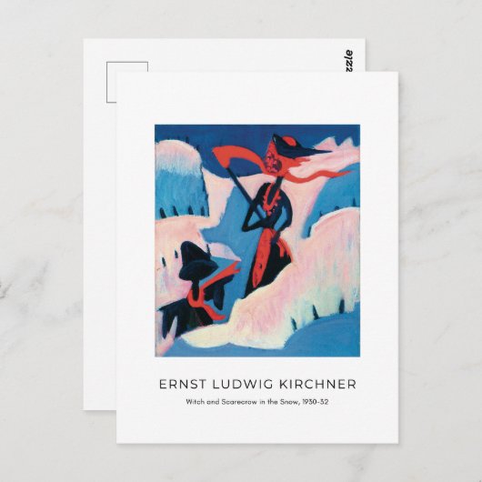 Carte Postale Ernst L. Kirchner, Witch and Scarecrow in the Snow (Devant / Derrière)