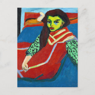 Carte Postale Ernst Ludwig Kirchner Fille assise Fränzi Fehrmann