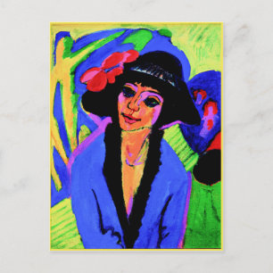 Carte Postale Ernst Ludwig Kirchner peinture, Portrait de Gerda