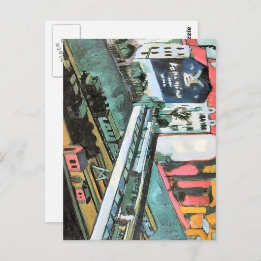 Carte Postale Ernst Ludwig Kirchner - Tram et train (Devant / Derrière)