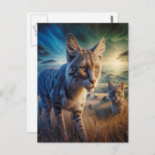 Carte Postale Errants Moustachus dans une Prairie (Devant / Derrière)