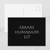 Carte Postale Errare humanum est (Devant / Derrière)