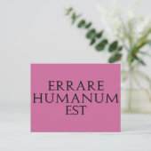 Carte postale Errare Humanum Est (Debout devant)