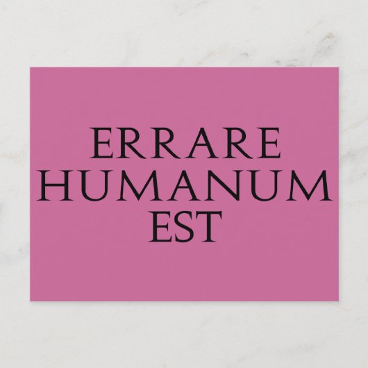 Carte postale Errare Humanum Est (Devant)
