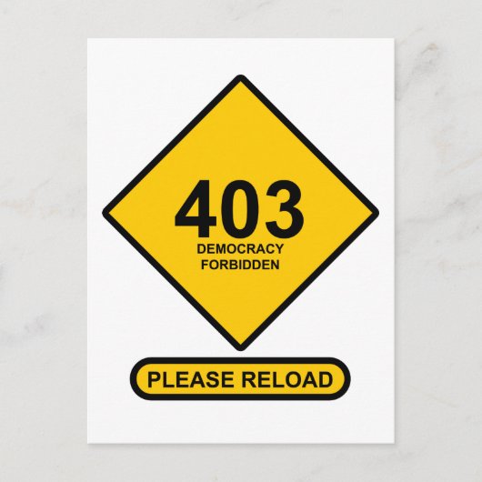 Carte Postale Erreur 403 : Démocratie interdite (Devant)