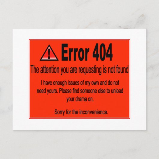 Carte Postale Erreur 404 (Devant)
