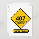 Carte Postale Erreur 407 : Authentification par proxy de démocra (Devant / Derrière)
