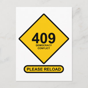 Carte Postale Erreur 409 : Conflit démocratique