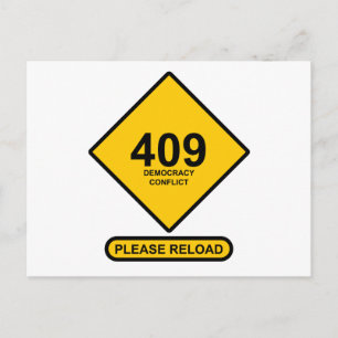 Carte Postale Erreur 409 : Conflit démocratique