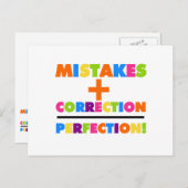 Carte Postale Erreurs Plus Correction Équivaut À La Perfection (Devant / Derrière)