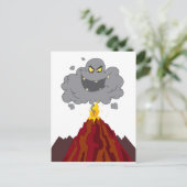 Carte Postale Éruption Du Volcan Avec Le Noir Un Nuage Noir (Debout devant)