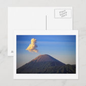 Carte Postale Éruption du volcan du mont Bromo, Indonésie (Devant / Derrière)