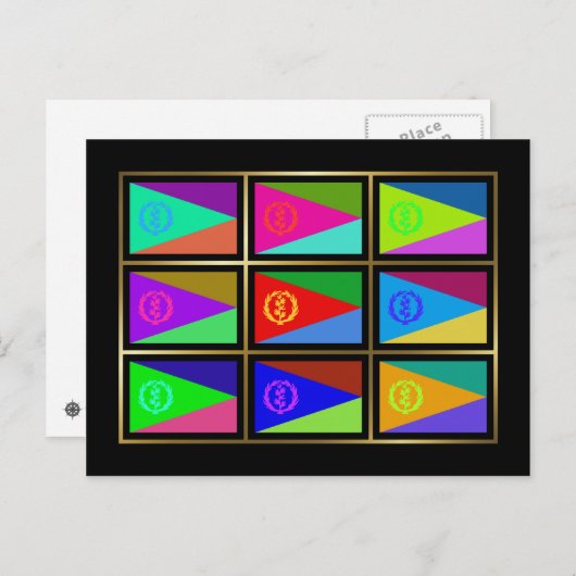 Carte postale Erythrée Multihue Flags (Devant / Derrière)