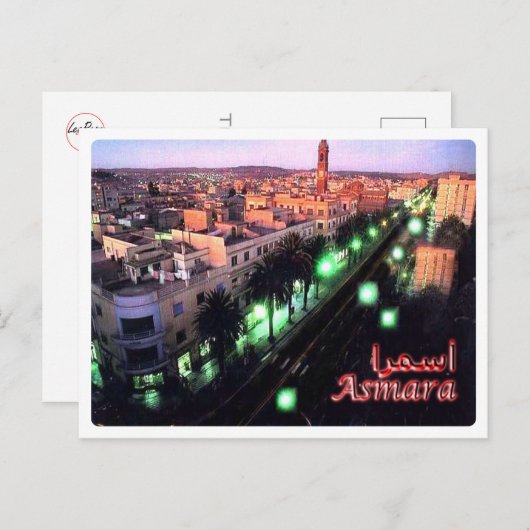 Carte Postale Erythrée - Nuit d'Asmara - (Devant / Derrière)
