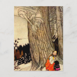Carte Postale « Es-tu au chaud ? » Illustration de conte de fées