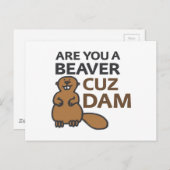 Carte Postale Es-Tu Un Barrage De Beaver Cuz ? (Devant / Derrière)