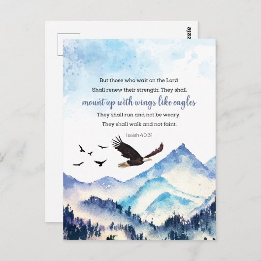 Carte Postale Esaïe 40:31 Monter avec des ailes comme des aigles (Devant / Derrière)