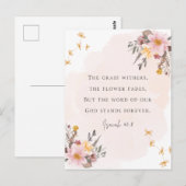 Carte Postale Ésaïe 40:8 Verse de la Bible (Devant / Derrière)