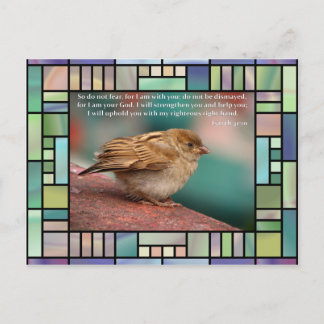 Carte Postale Esaïe 41:10 Verset Bible Avec Verre Oiseau