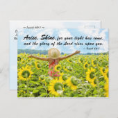 Carte Postale Ésaïe 60:1-2 Levez la Lumière pour votre lumière e (Devant / Derrière)