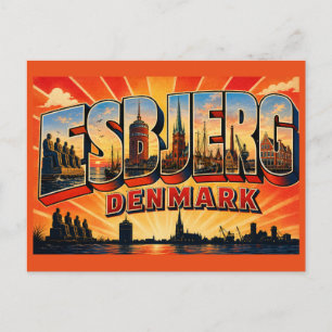 Carte Postale Esbjerg Danemark L'Homme Rencontre la Mer