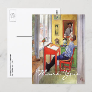 Carte Postale Esbjorn faisant ses devoirs par Carl Larsson
