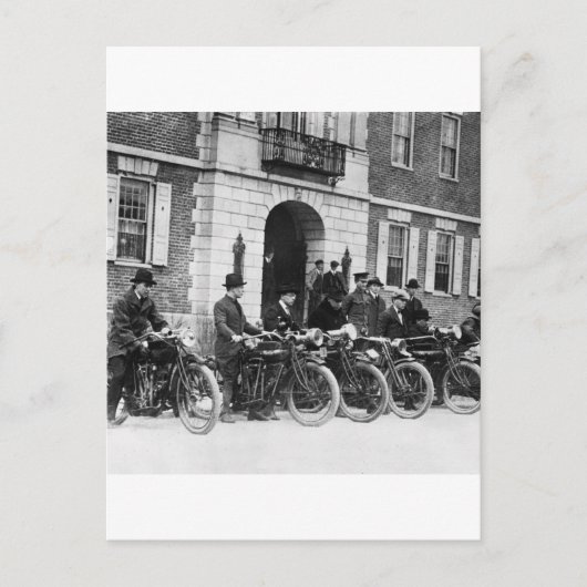 Carte Postale Escadron de moto, début des années 1900 (Devant)