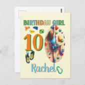 Carte Postale Escalade Anniversaire Fille Aventureuse Prête (Devant / Derrière)