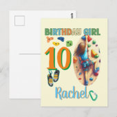 Carte Postale Escalade Anniversaire Fille Aventureuse Prête à l' (Devant / Derrière)