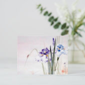 Carte Postale Escalade de coléoptères sur Iris Leaf, Watanabe Se (Debout devant)