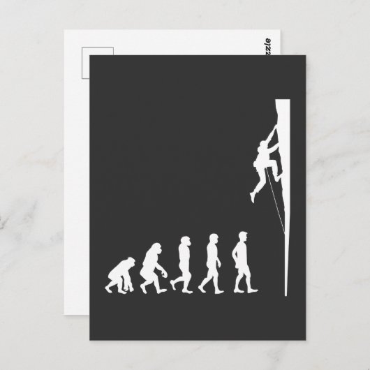 Carte Postale Escalade Evolution Climber Freeclimbing Adventurer (Devant / Derrière)