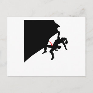 Carte Postale Escalade Mountain Girl Black Silhouette