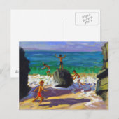 Carte Postale escalade rochers Porthmeor beach St Ives 2013 (Devant / Derrière)