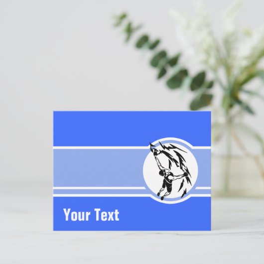 Carte Postale Escalade rocheuse ; Bleu (Debout devant)