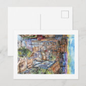 Carte Postale Escalera al plan de Valparaíso (acuarela). (Devant / Derrière)