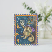 CARTE POSTALE ESCALIER DE COUCHER HOLLOW & ACORN, FUNNY HALLOWEE (Debout devant)